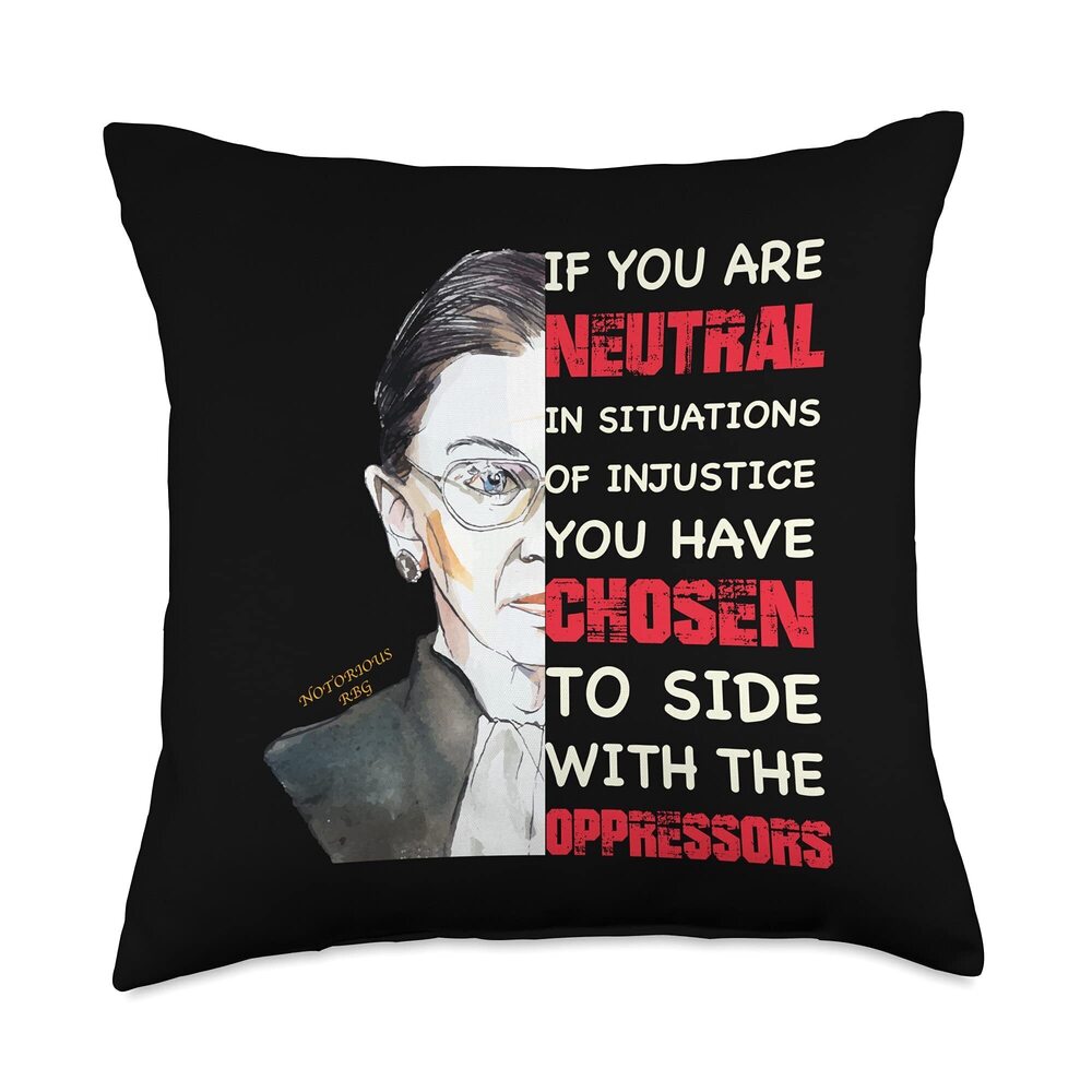9319 Ruth Bader Ginsburg Pro Choice Social Justice Rights Throw Pillow